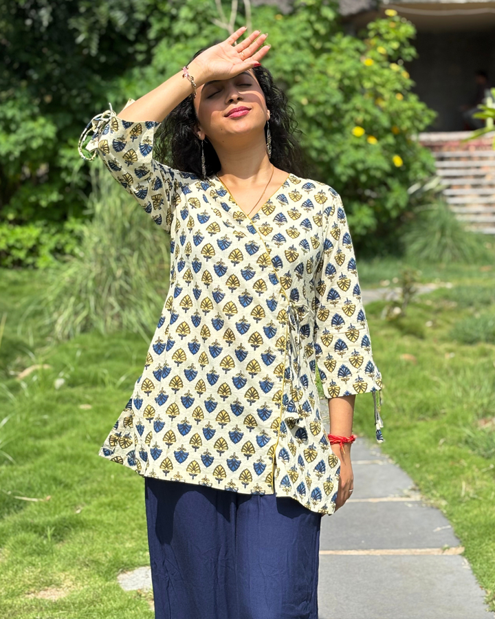 Ajrak Cotton Hand Block Printed Short Kurta