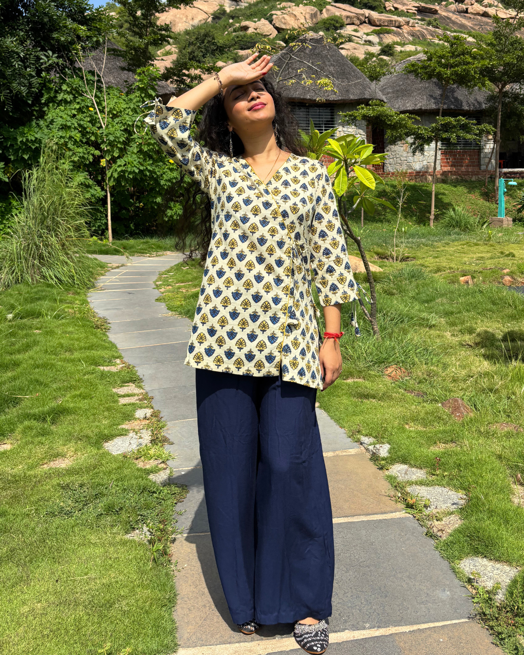 Ajrak Cotton Hand Block Printed Short Kurta