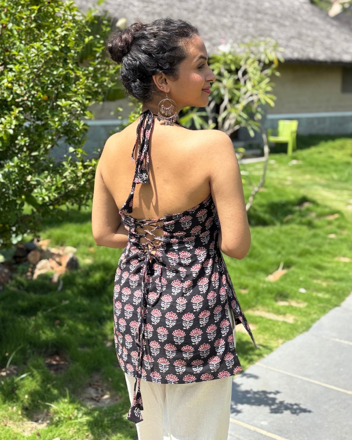 Ajrak Cotton Hand Block Printed Short Kurta