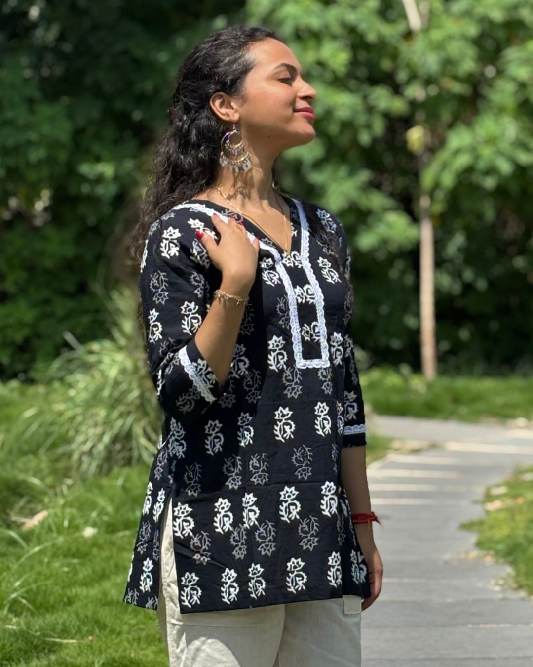 Ajrak Cotton Hand Block Printed Short Kurta