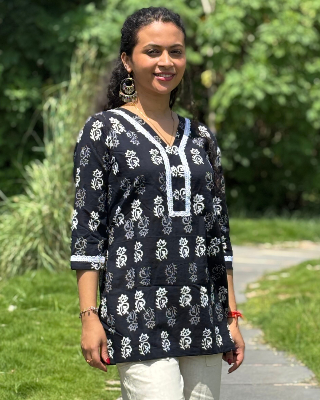 Ajrak Cotton Hand Block Printed Short Kurta