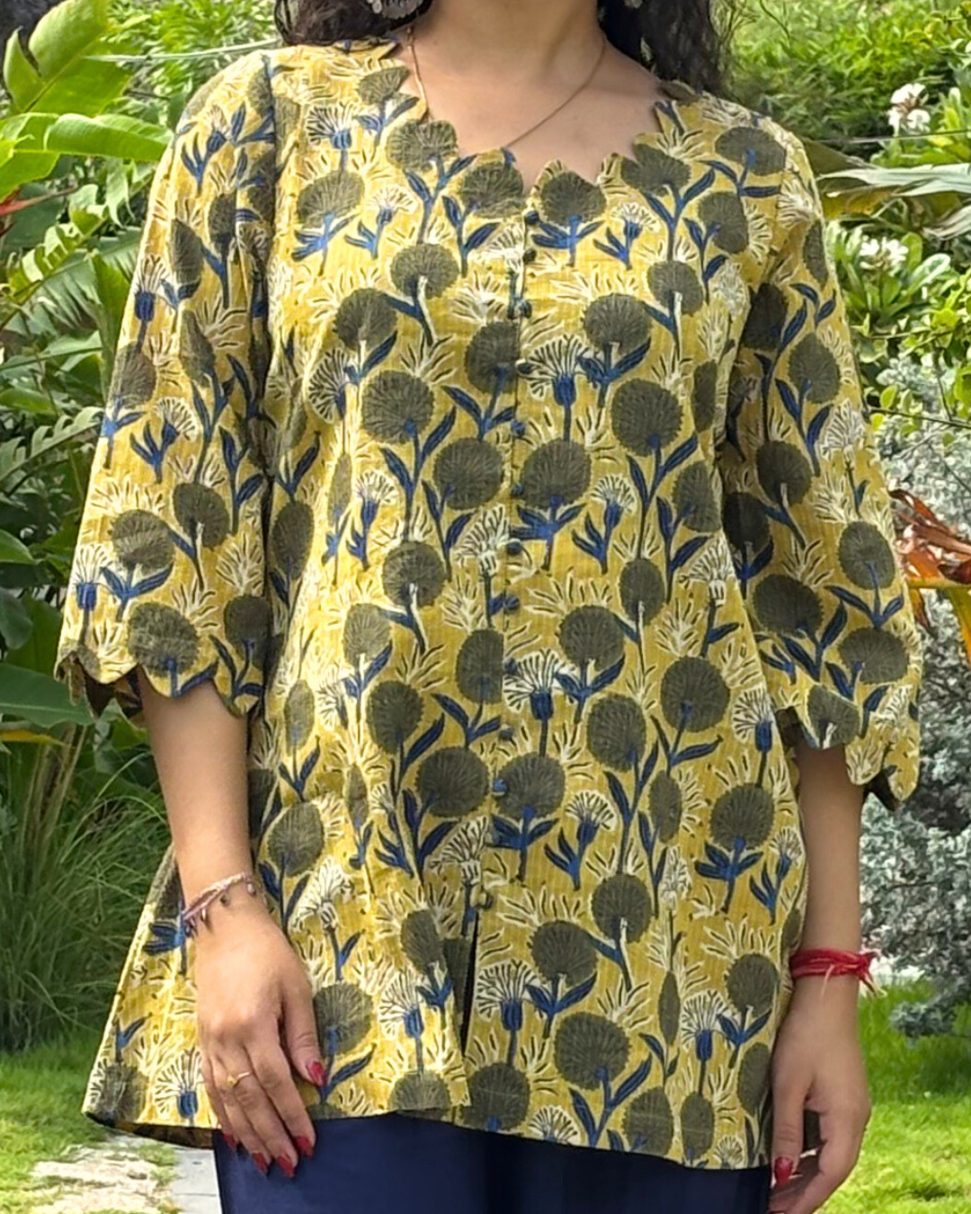 Ajrak Cotton Hand Block Printed Short Kurta