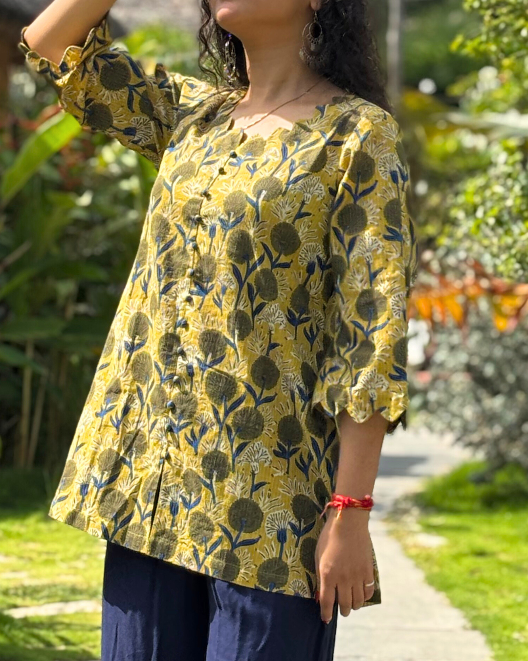 Ajrak Cotton Hand Block Printed Short Kurta