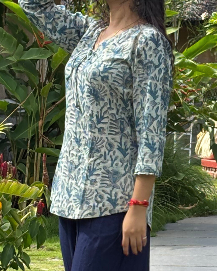 Ajrak Cotton Hand Block Printed Short Kurta